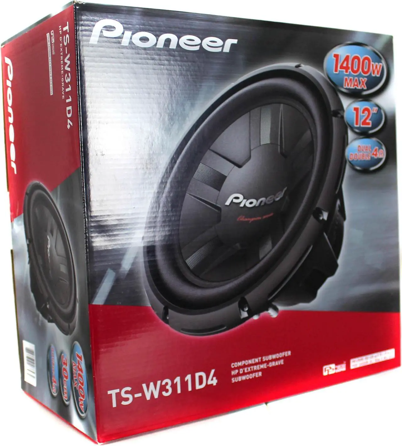 Alt view image 5 of 7 - Pioneer 12 Inch 1400 Watt Subwoofer Car Audio Power 4-Ohm DVC Sub |
