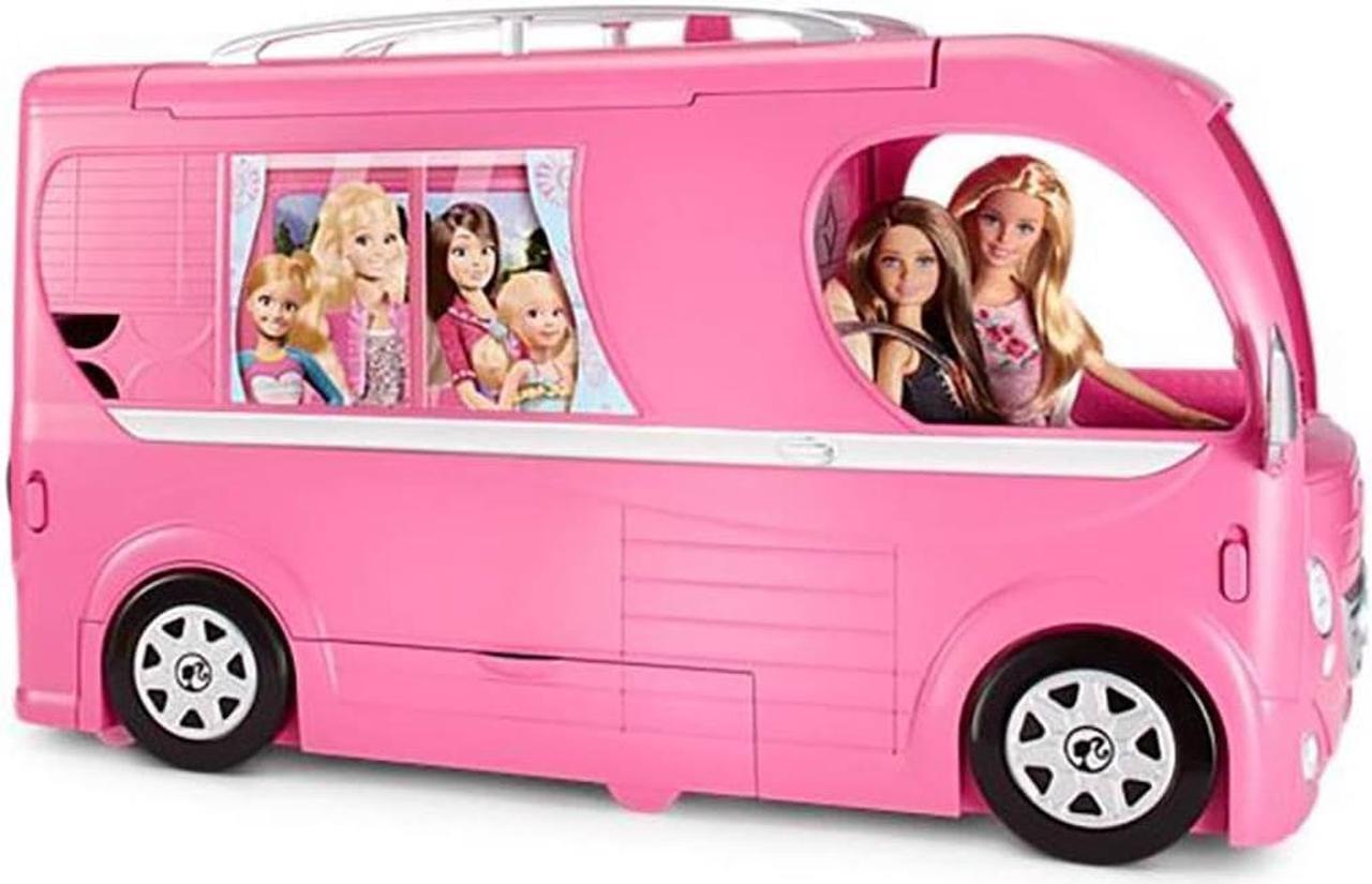 Alt view image 2 of 5 - Barbie Pop-Up Kids Girls RV Camper Car Van Toy Vehicle Camping Play Set, Pink