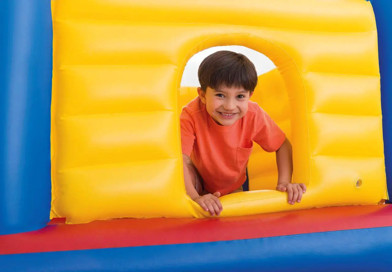 Alt view image 6 of 15 - Intex Inflatable Colorful Jump-O-Lene Castle Bounce House, for 2 Kids Ages 3-6