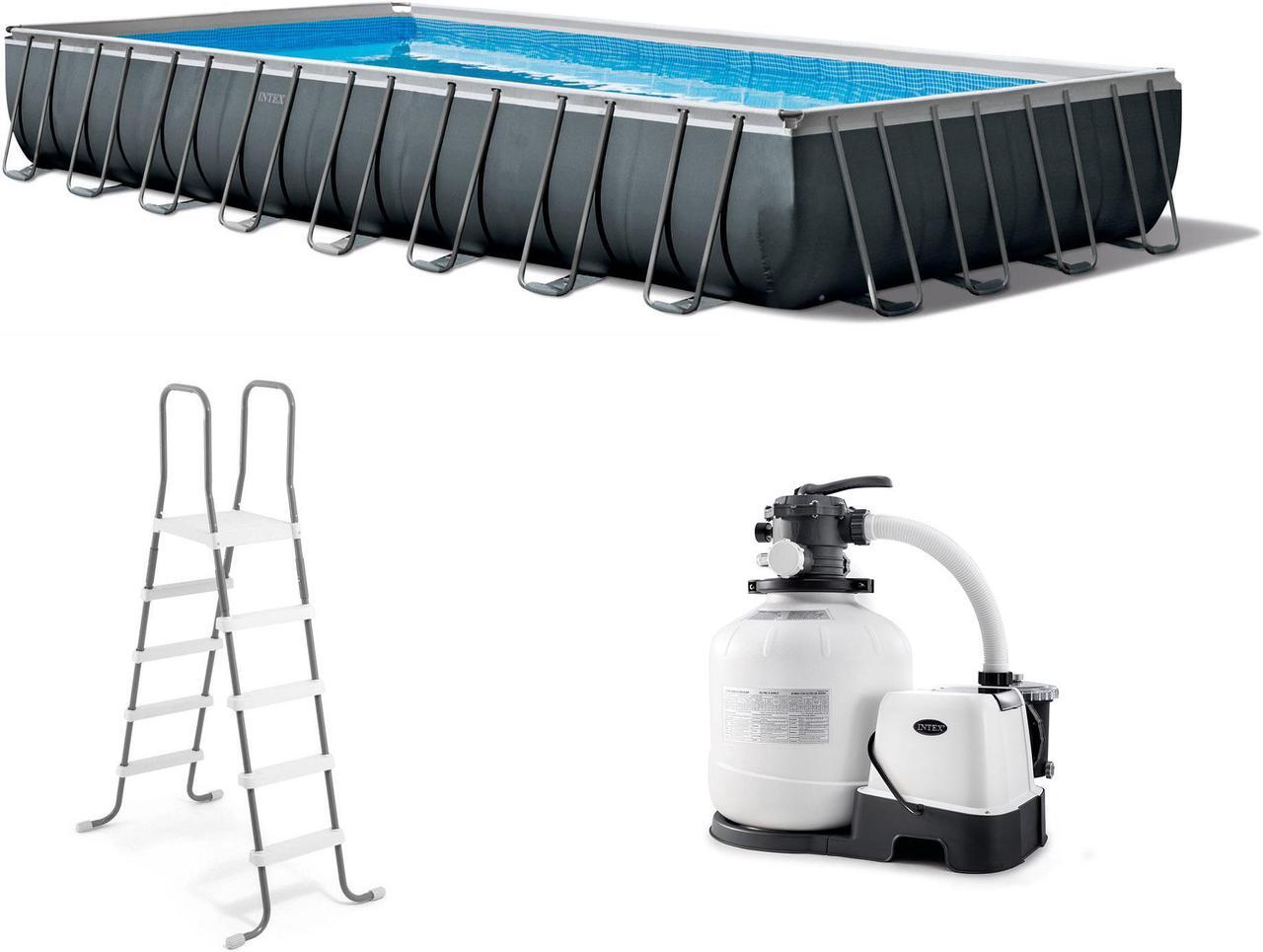 Main image of Intex 32' x 16' x 52" Ultra XTR Rectangular Outdoor Swimming Pool Set with Pump
