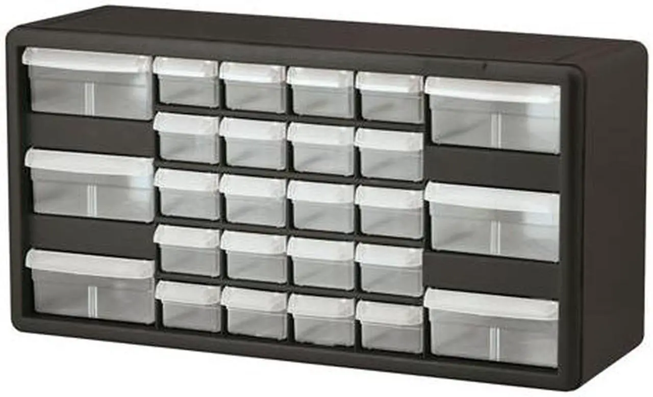 Main image of Akro-Mils Stackable Cabinet 26 Drawers 20"x6-3/8"x10-11/32" Black/Gray 10126