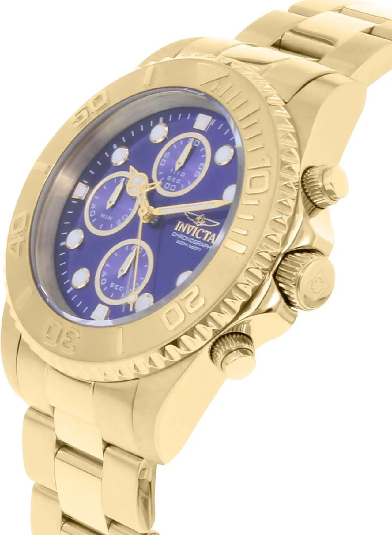 Alt view image 8 of 16 - Invicta Men's 19157 Pro Diver Quartz Multifunction Blue Dial Watch