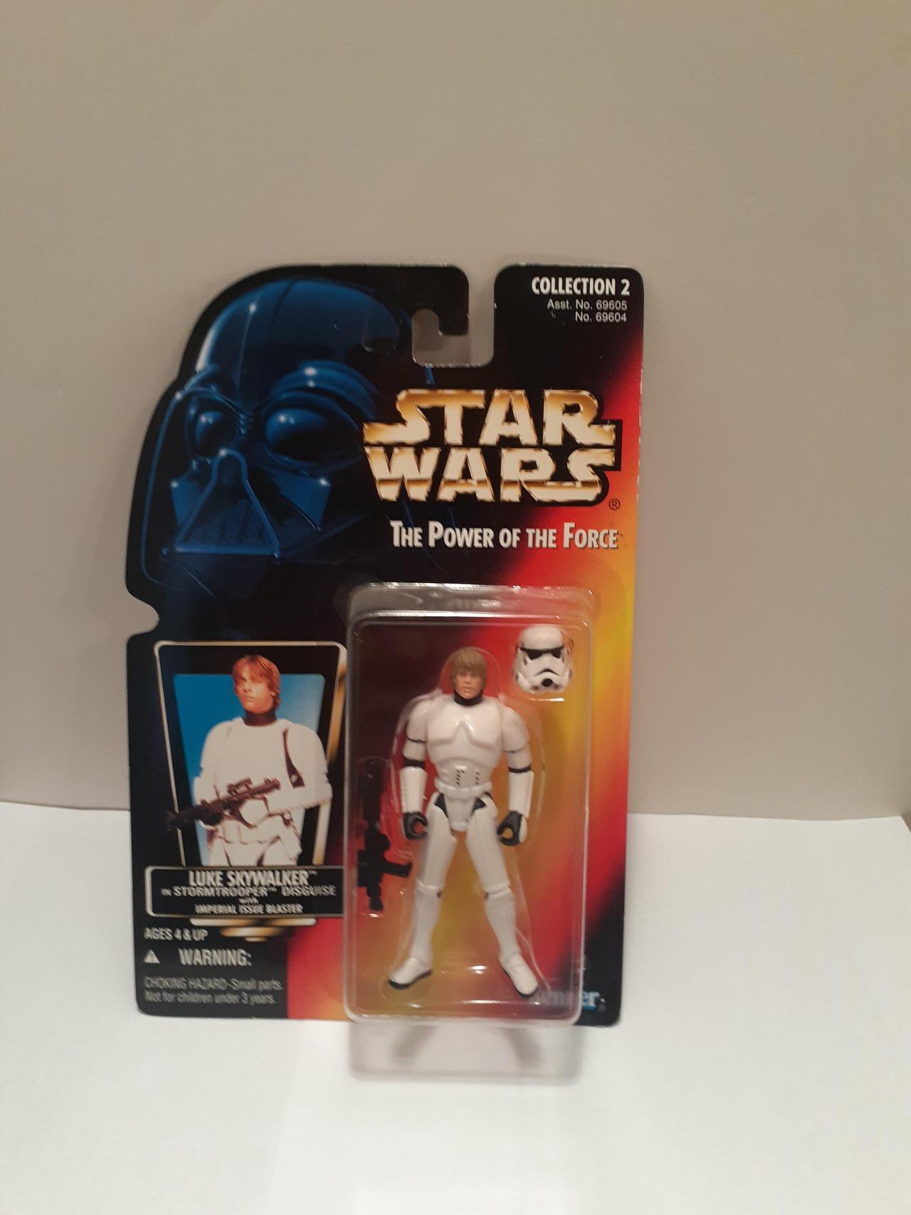 Main image of Star Wars Power of the Force Red Card Luke Skywalker in Stormtrooper Disguise with Imperial Issue Blaster Action Figure.