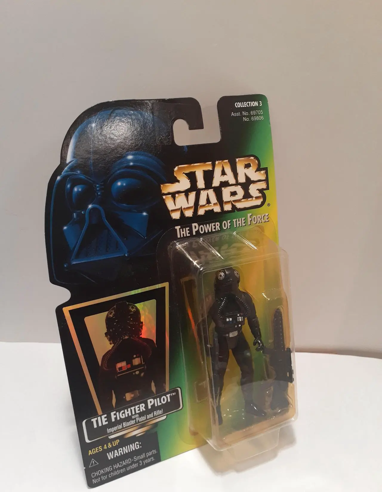 Alt view image 2 of 2 - Star Wars Power of the Force Green Card Tie Fighter Pilot with Imperial Blaster Pistol and Rifle Action Figure