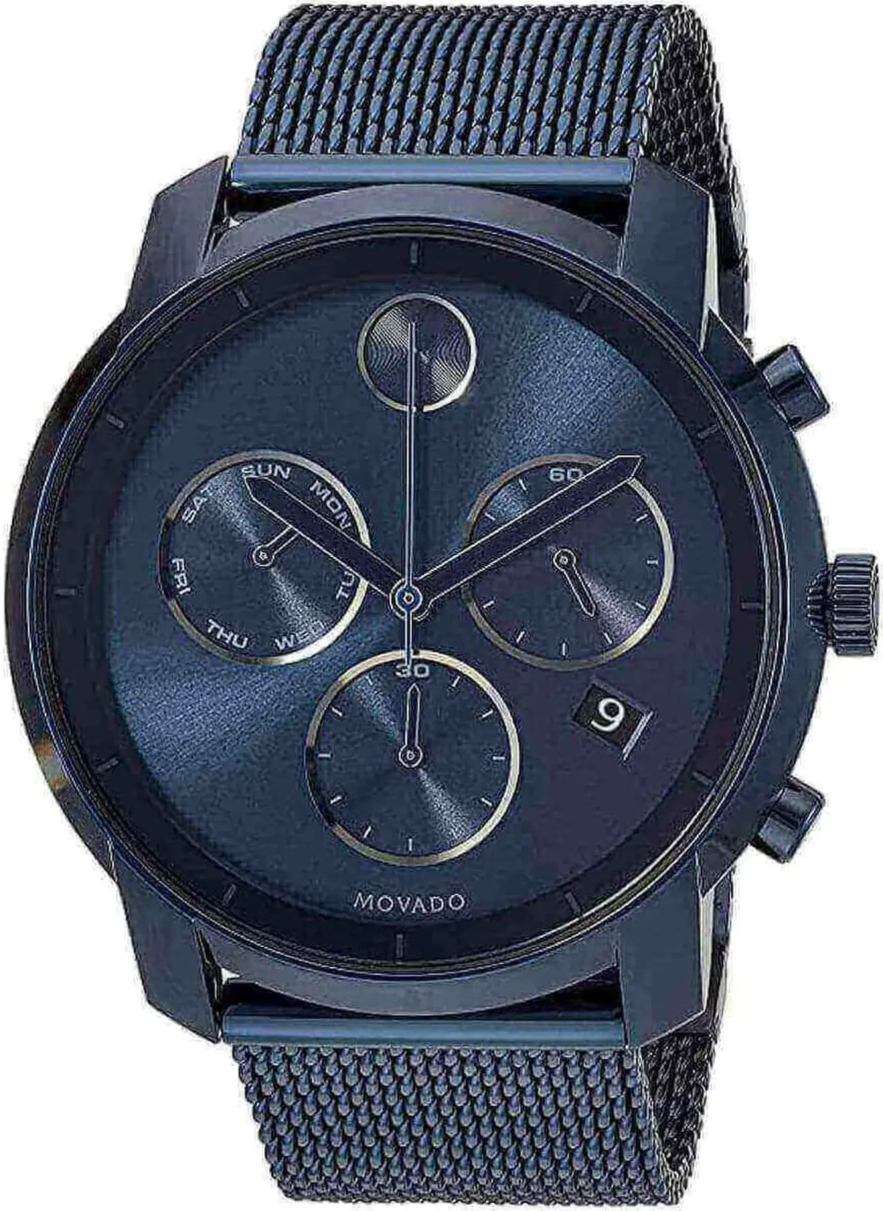 Alt view image 12 of 14 - Movado Bold Sport Mens Silver Dial Mesh Bracelet Swiss Quartz Watch 3600768