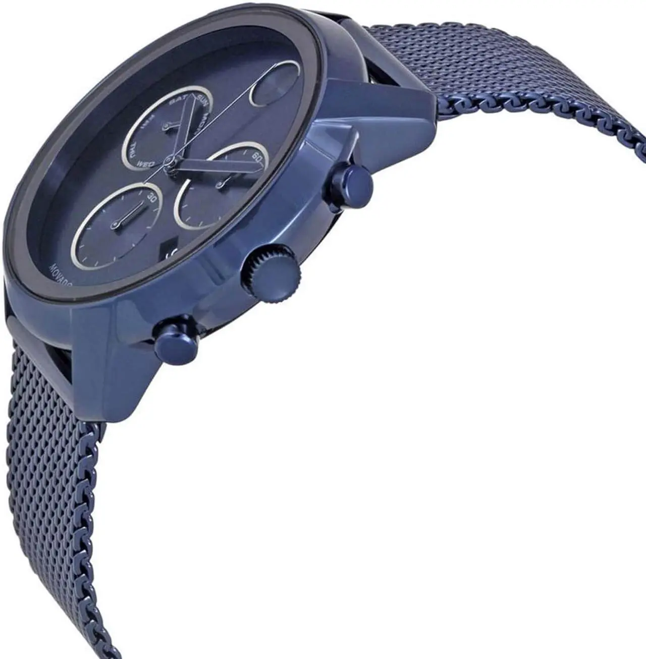 Alt view image 14 of 14 - Movado Bold Sport Mens Silver Dial Mesh Bracelet Swiss Quartz Watch 3600768