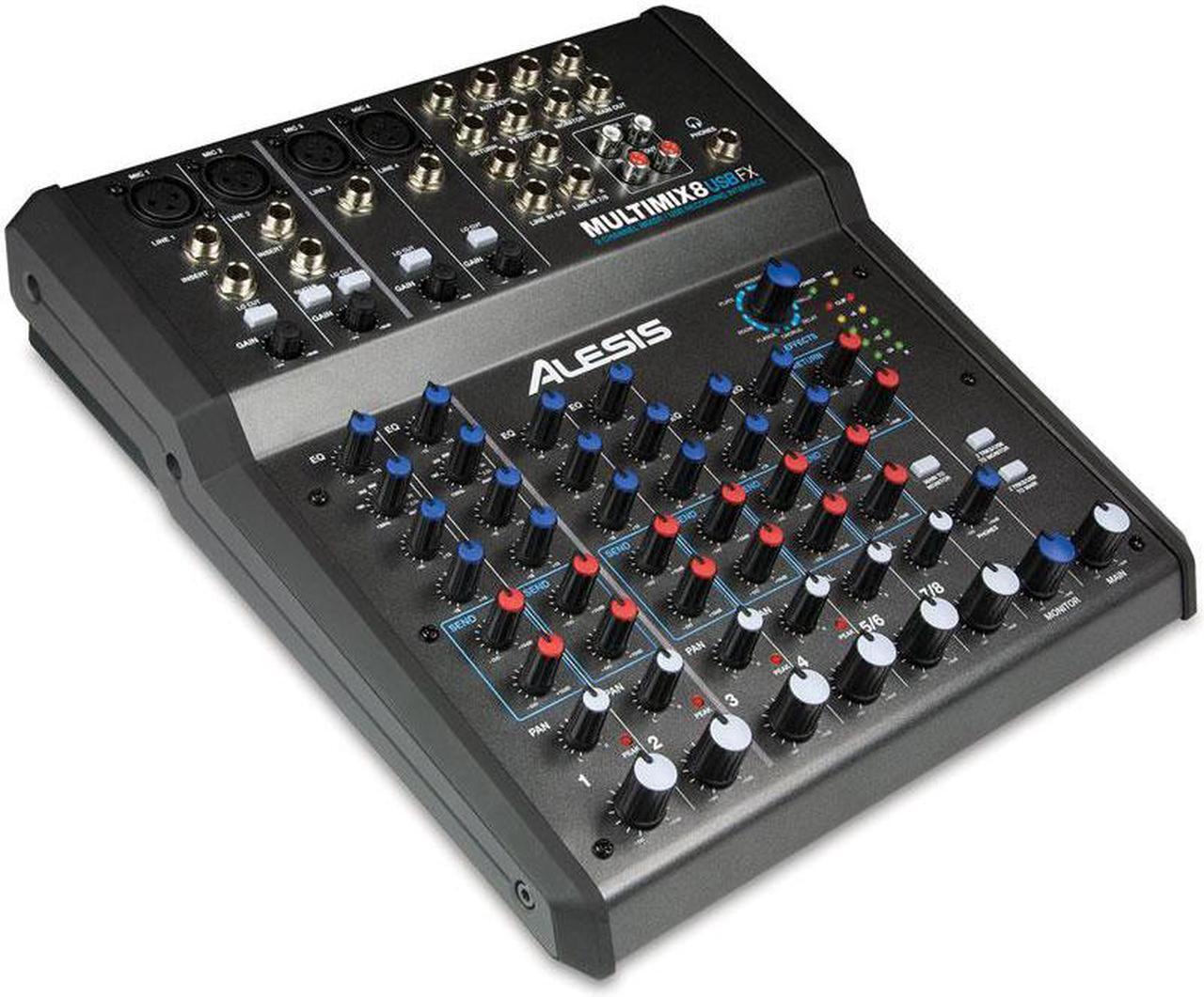 Alt view image 8 of 10 - Alesis MultiMix-8-USB-FX 8 CH Mixer W/ Effects/USB PA or Recording Mixer with Computer IO
