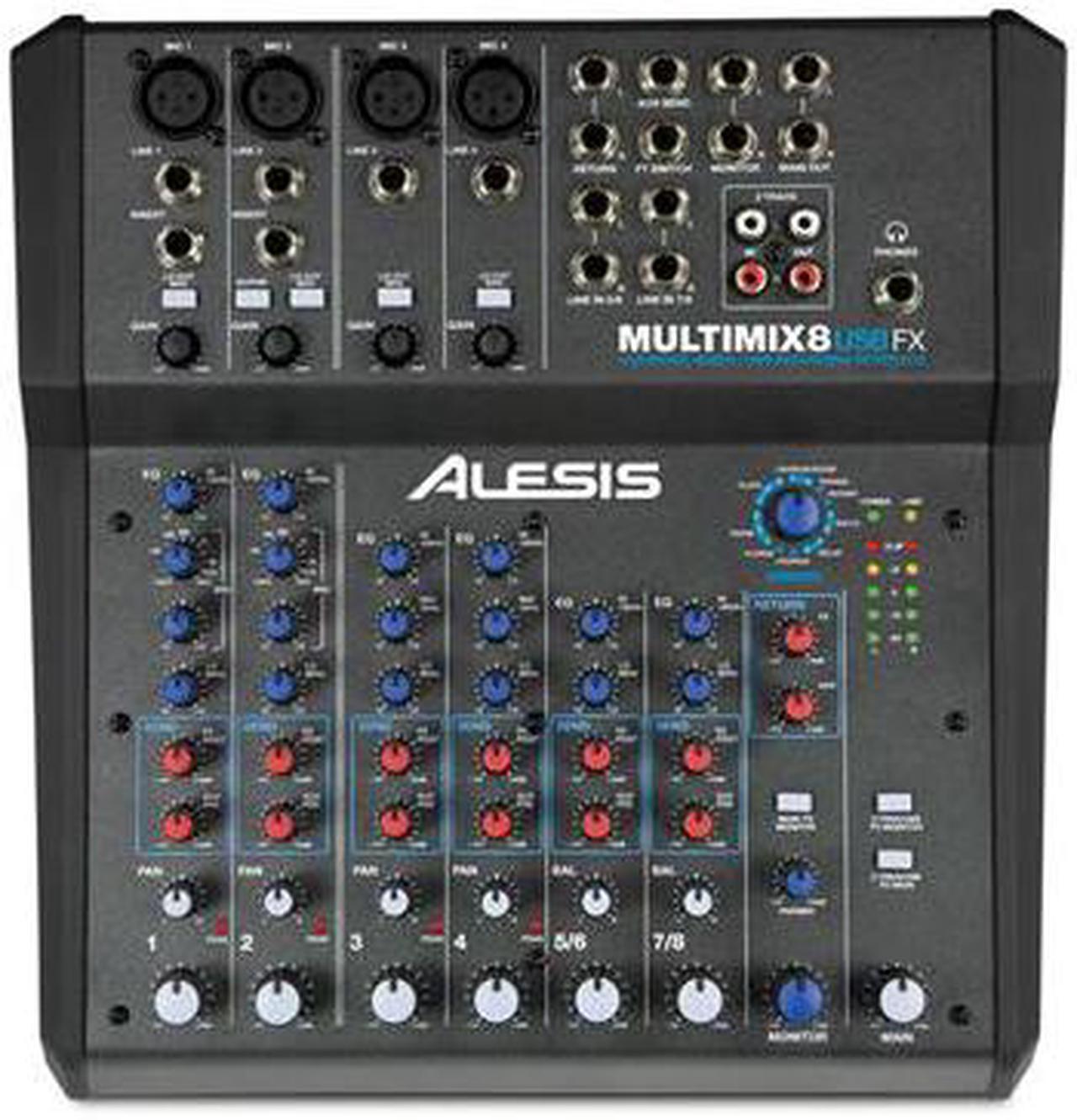 Alt view image 5 of 10 - Alesis MultiMix-8-USB-FX 8 CH Mixer W/ Effects/USB PA or Recording Mixer with Computer IO