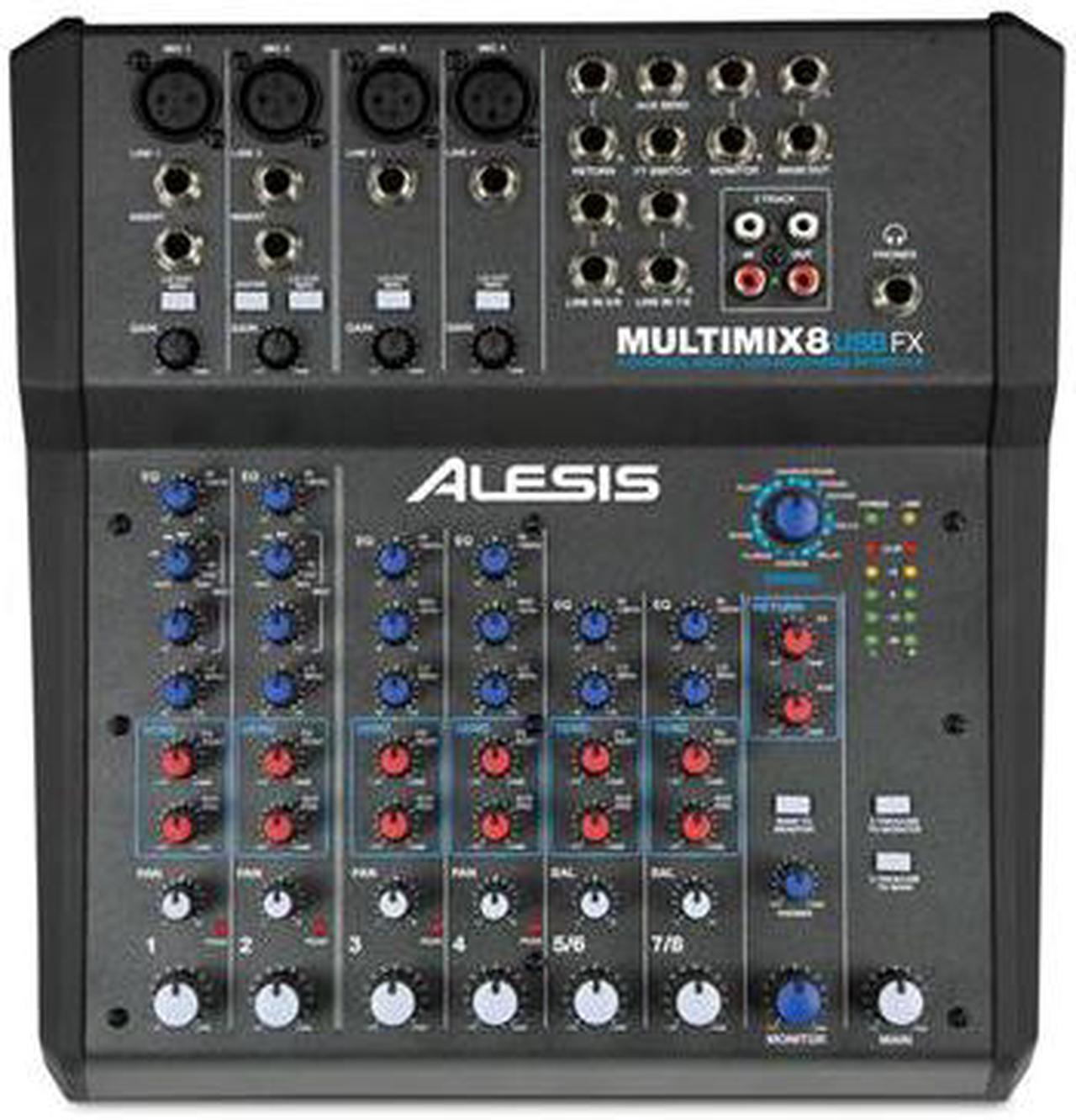 Alt view image 4 of 10 - Alesis MultiMix-8-USB-FX 8 CH Mixer W/ Effects/USB PA or Recording Mixer with Computer IO