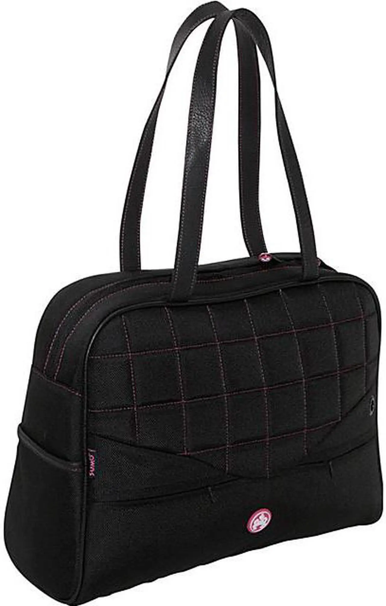 Main image of Sumo - Women's 13.3" Ultrabook or 13" MacBook Laptop Purse - Black w/ Pink Stitching