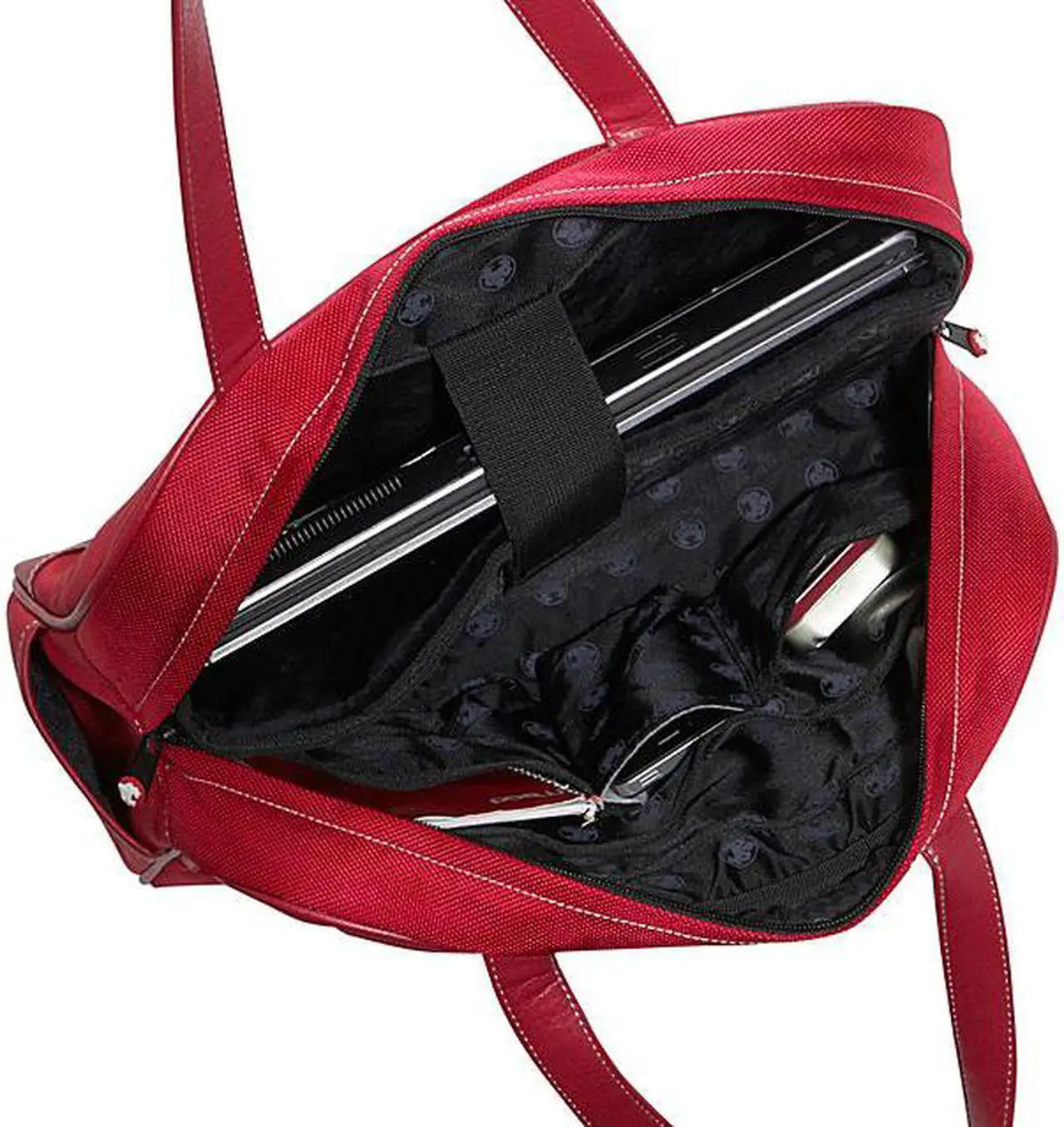 Alt view image 8 of 11 - Sumo - Women's 13.3" Ultrabook or 13" MacBook Laptop Purse - Black w/ Pink Stitching