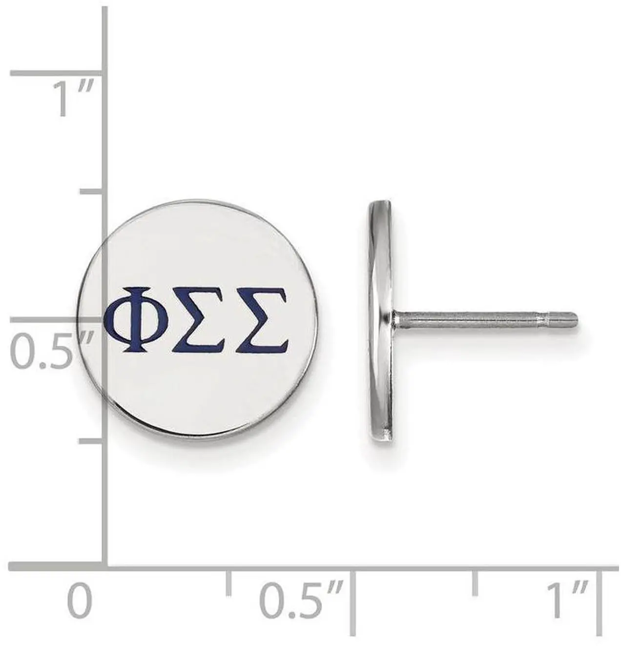 Alt view image 7 of 9 - Sterling Silver Phi Sigma Sigma Enamel Greek Letters Post Earrings