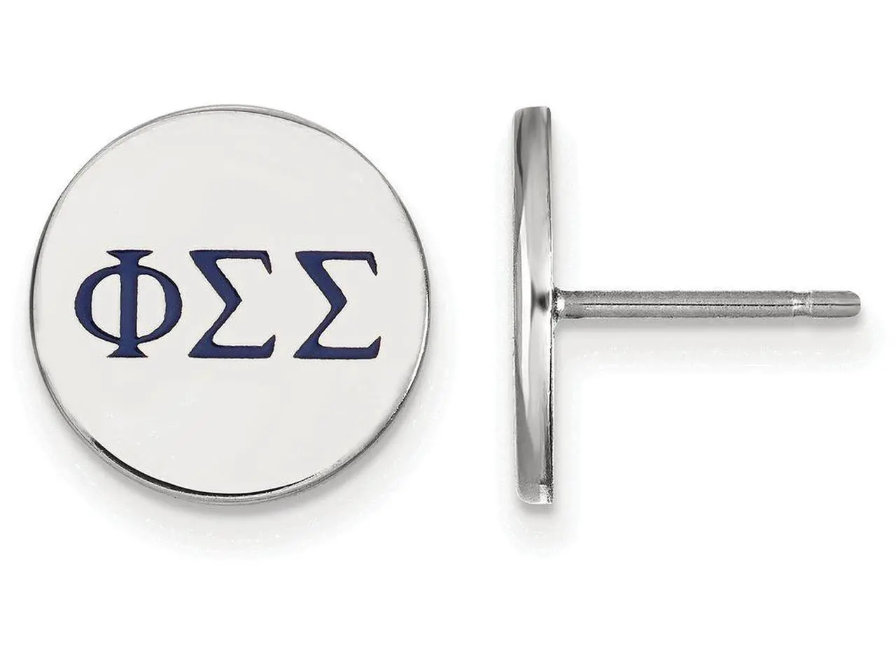 Alt view image 6 of 9 - Sterling Silver Phi Sigma Sigma Enamel Greek Letters Post Earrings