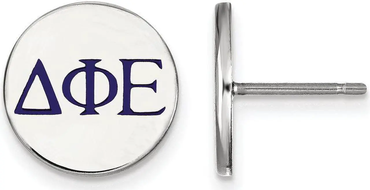Main image of Sterling Silver LogoArt Delta Phi Epsilon Enameled Post Earrings