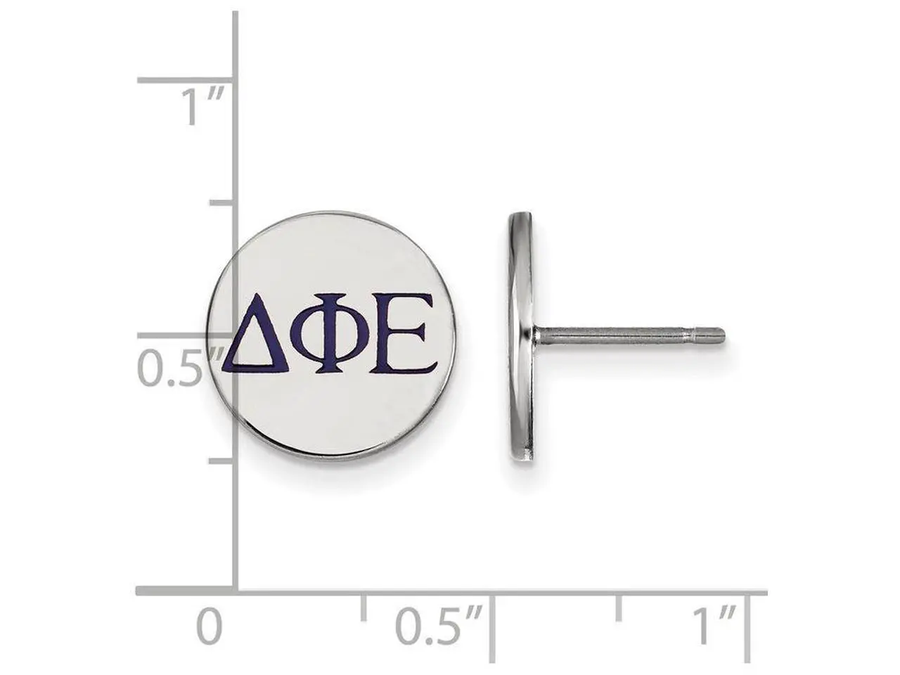 Alt view image 2 of 8 - Sterling Silver LogoArt Delta Phi Epsilon Enameled Post Earrings