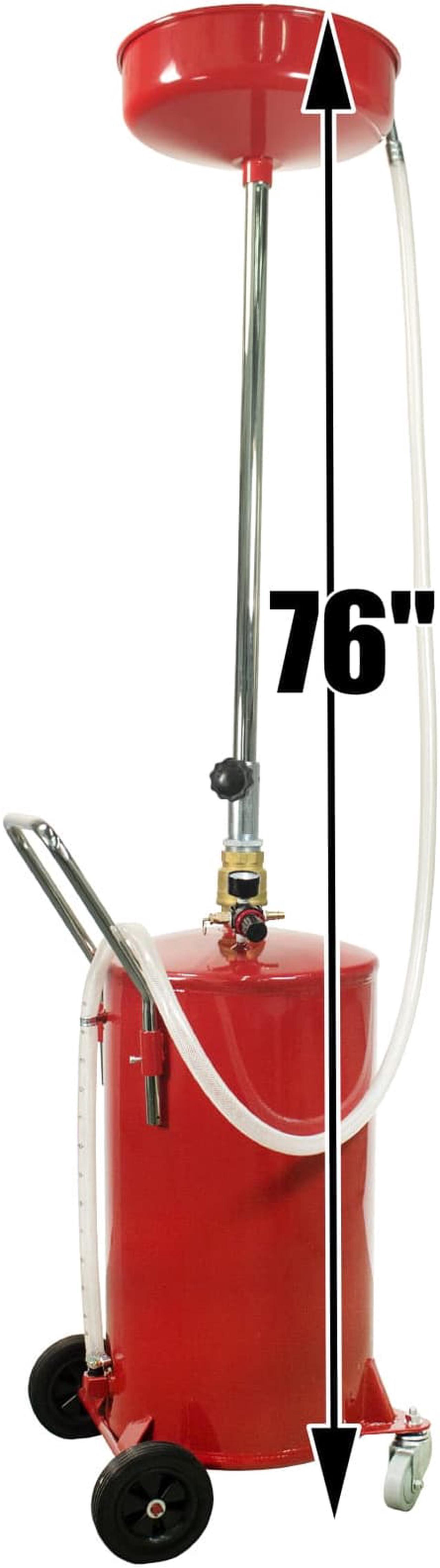Alt view image 3 of 7 - Dragway Tools Portable Industrial 18 Gallon Oil Waste Drain Tank Pan for Lift Jack Hoist Shop Crane Air Operated Drainer