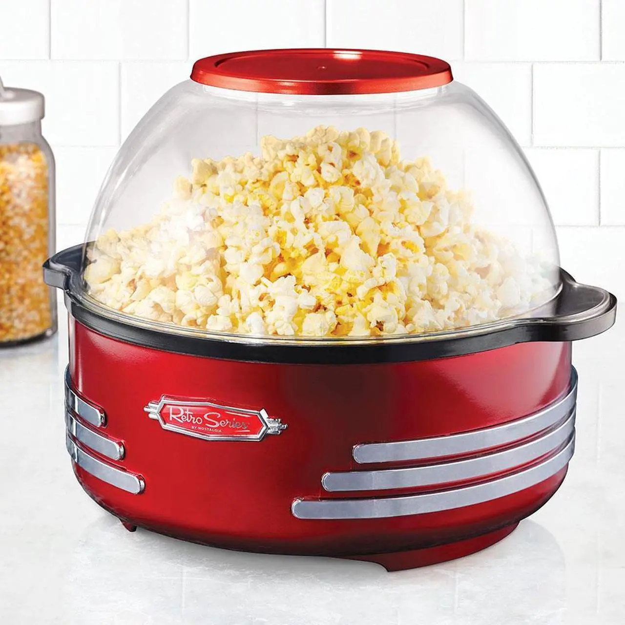 Alt view image 5 of 8 - NOSTALGIA ELECTRICS SP300RETRORED Red Retro Series Stirring Popcorn Maker