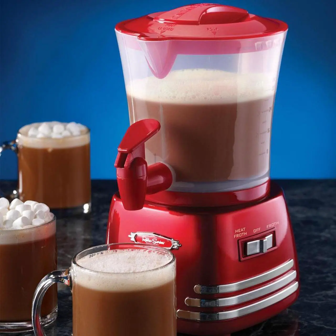 Alt view image 4 of 7 - Nostalgia Electrics HCM700RETRORED Red Retro Series Hot Chocolate Maker