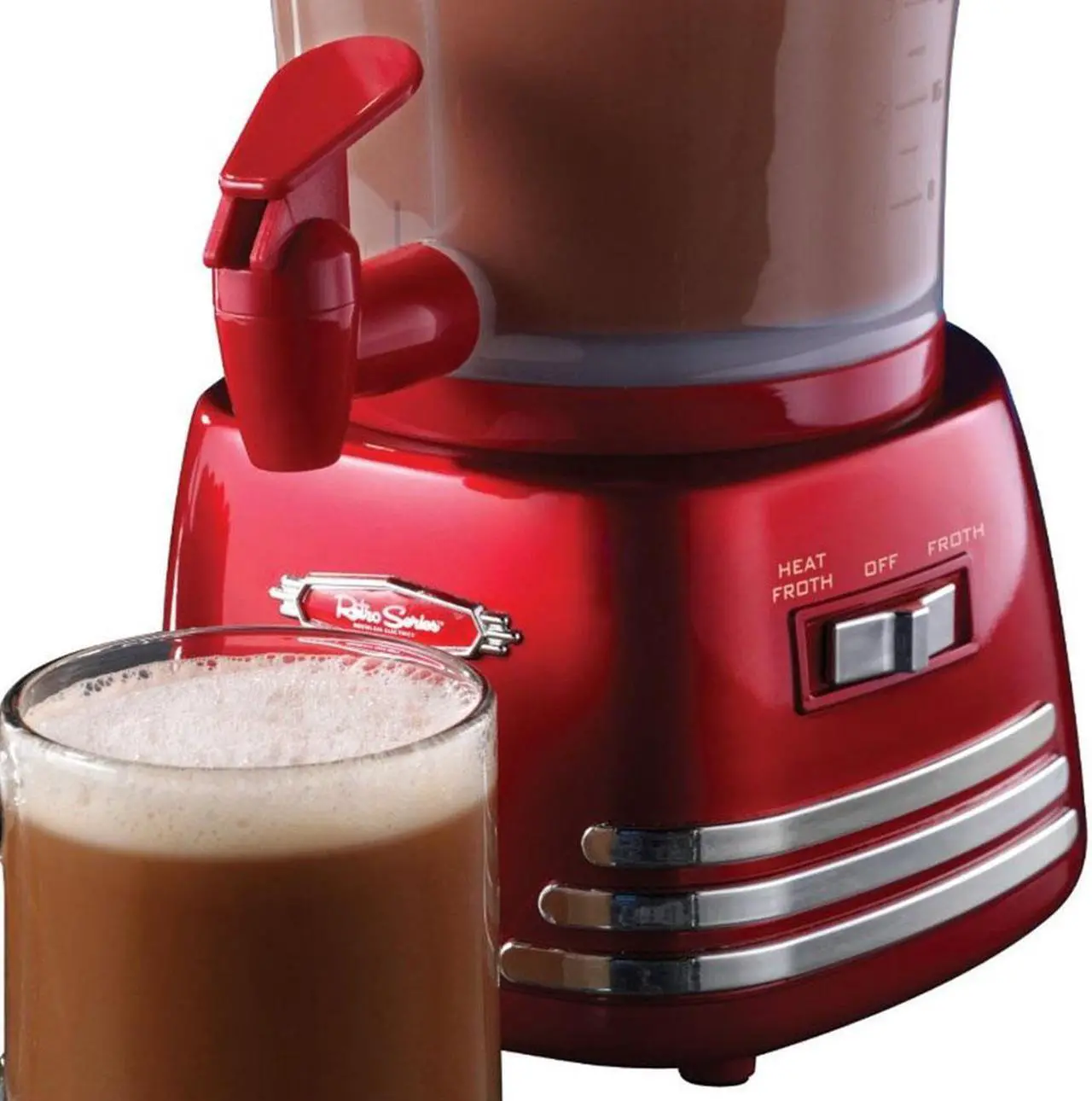 Alt view image 3 of 7 - Nostalgia Electrics HCM700RETRORED Red Retro Series Hot Chocolate Maker