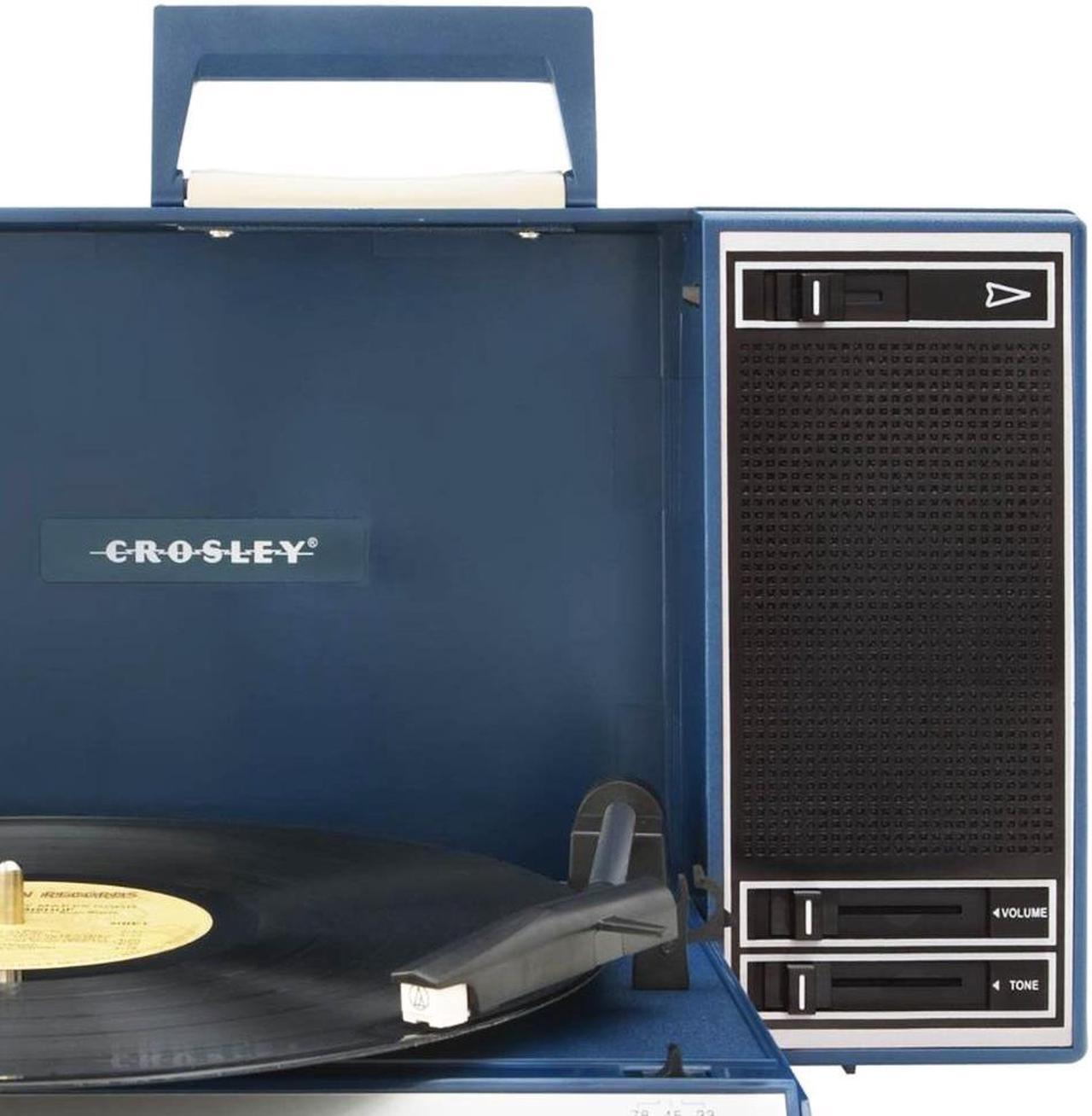 Alt view image 14 of 17 - Crosley Radio Spinnerette Portable USB Turntable, Blue - CR6016A-BL