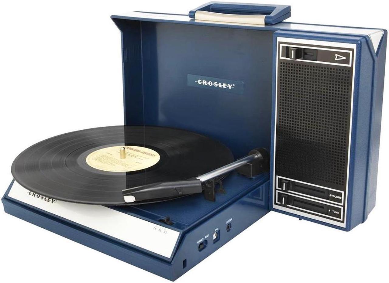 Alt view image 10 of 17 - Crosley Radio Spinnerette Portable USB Turntable, Blue - CR6016A-BL
