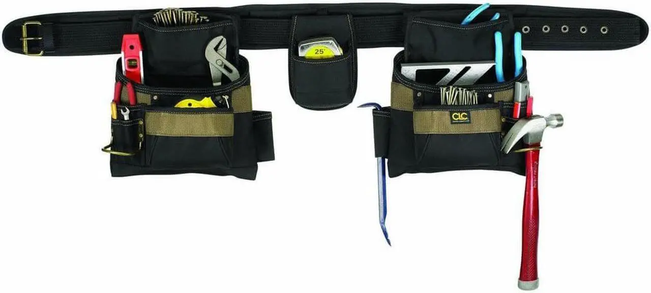 Alt view image 2 of 5 - CLC WORK GEAR 1604 Tool Belt, Tool Belt, Black, Polyester, 16 Pockets