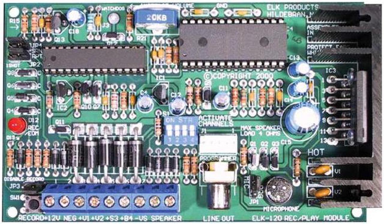 ELK-120 v.3 (Version 3) Multi-Channel Recordable Voice and Siren Driver Module