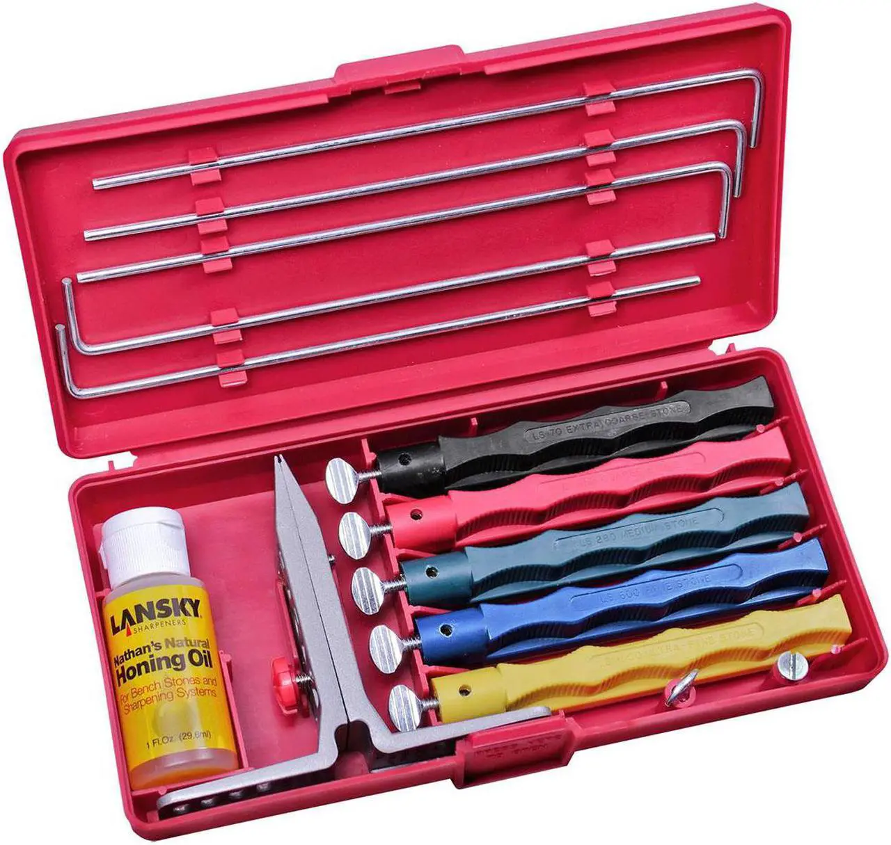 Alt view image 4 of 9 - Lansky Deluxe 5-Stone Sharpening System LKCLX