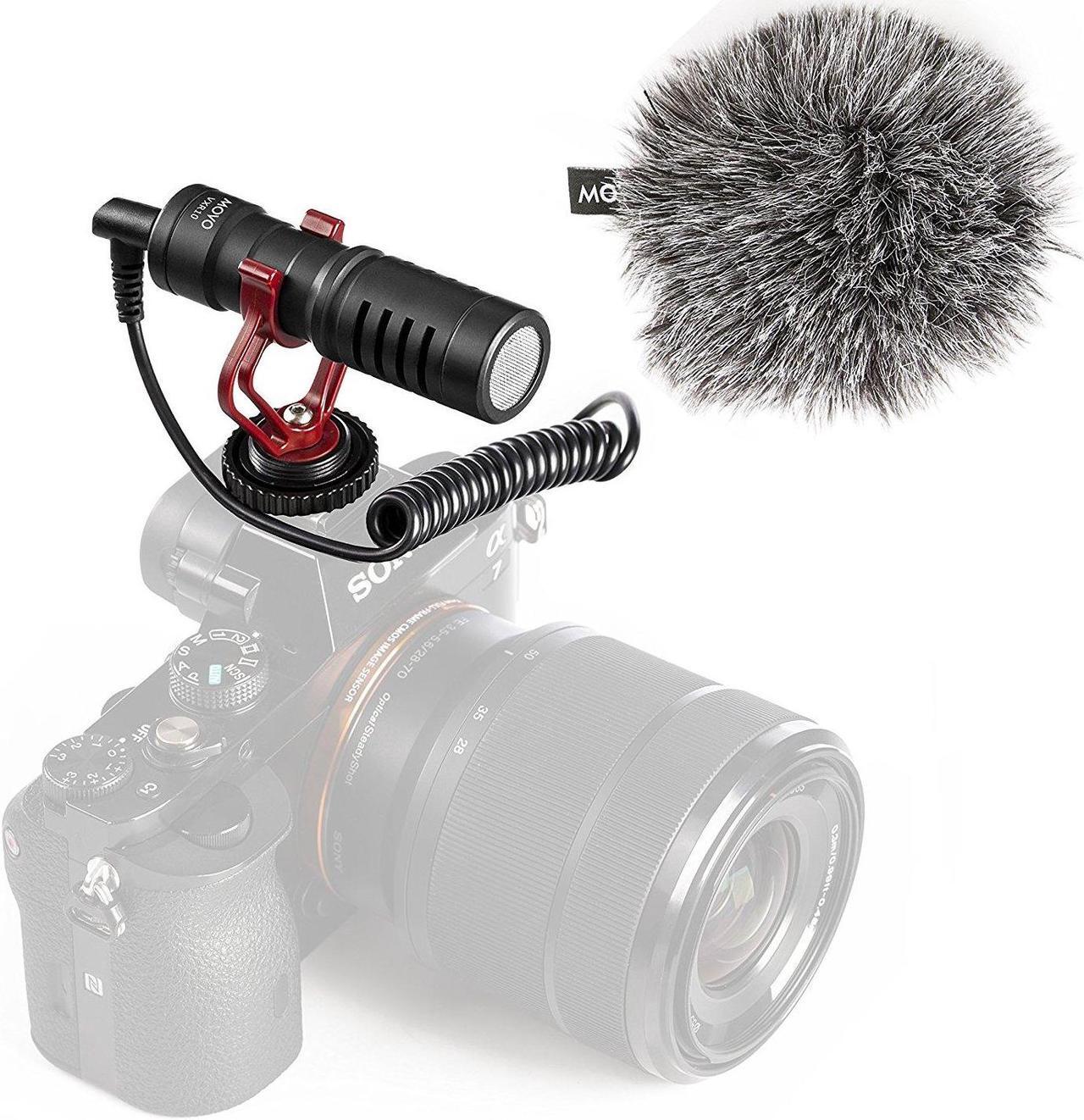 Main image of Movo VXR10 Universal Cardioid Condenser Video Microphone with Shock Mount, Deadcat Windscreen, & Case for Smartphones, DSLR Cameras & Camcorders