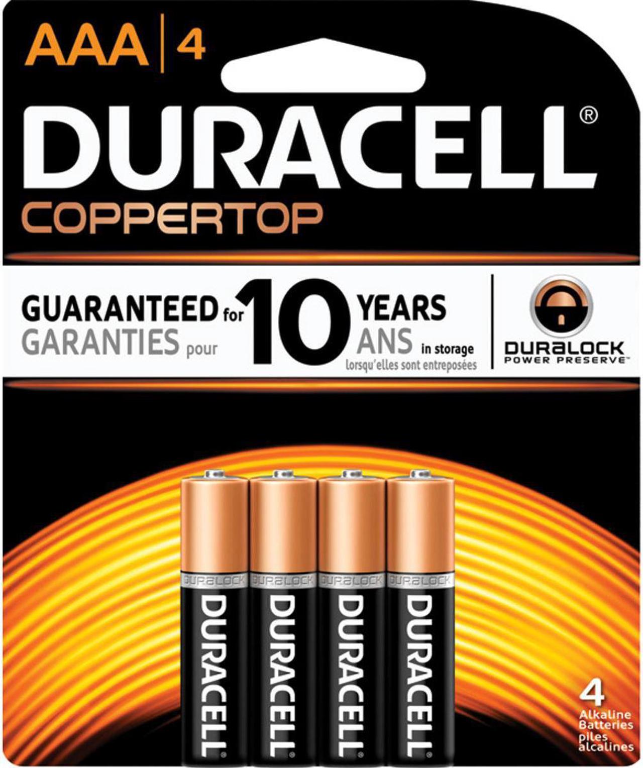 Alt view image 7 of 20 - DURACELL CopperTop MN2400 1.5V AAA Alkaline Battery, 4-pack