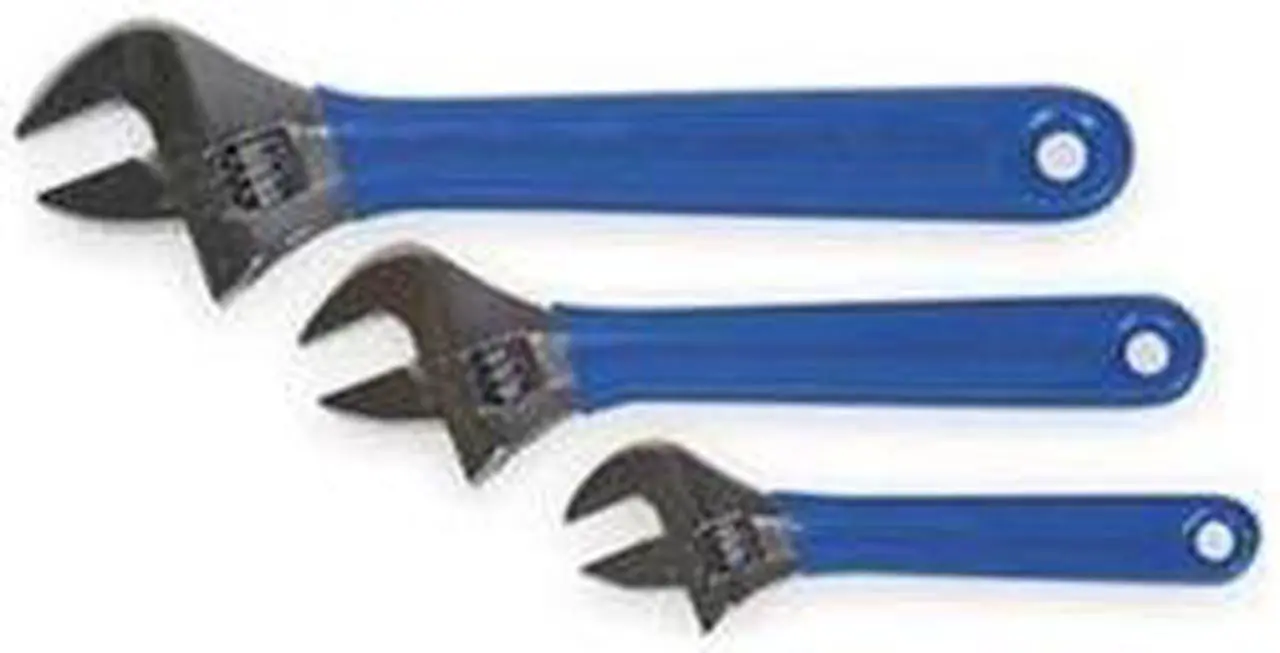 Main image of WESTWARD 1NYD2 Adjustable Wrench Set, 3/4 in, 1 in, 1-1/8 in Jaw Cap, Alloy