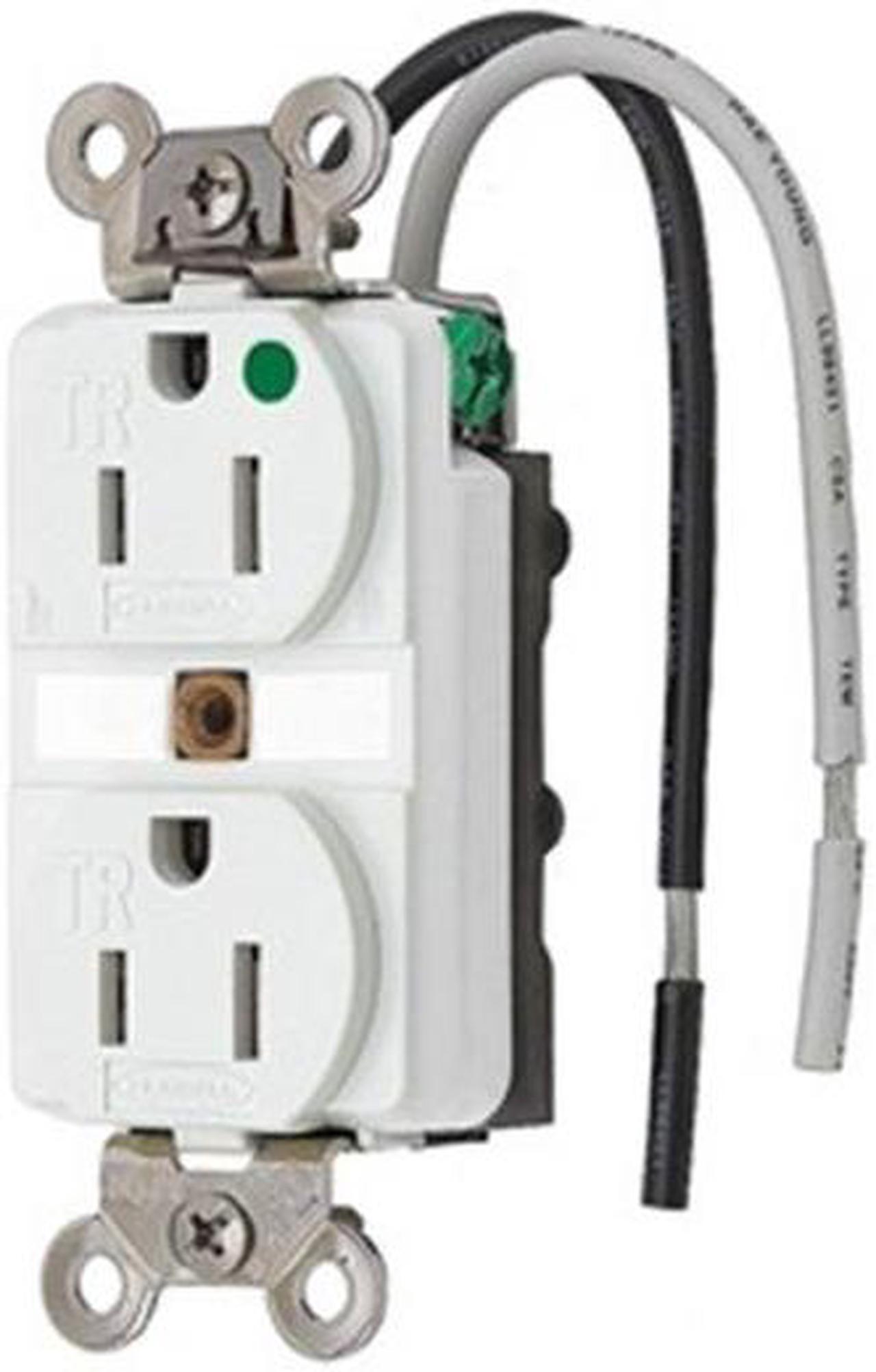 Alt view image 2 of 3 - HUBBELL WIRING DEVICE-KELLEMS HBL8200SGWA 15A Duplex Receptacle 125VAC 5-15R WH