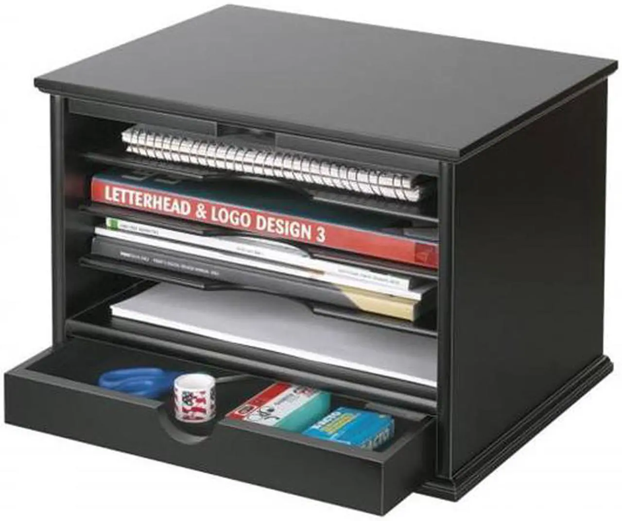 Main image of Victor Wood Desktop Organizer, Midnight Black Collection - by Victor Technology