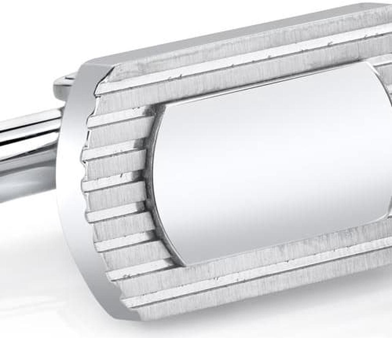 Alt view image 2 of 4 - ID Style Lined Stainless Steel Cufflinks