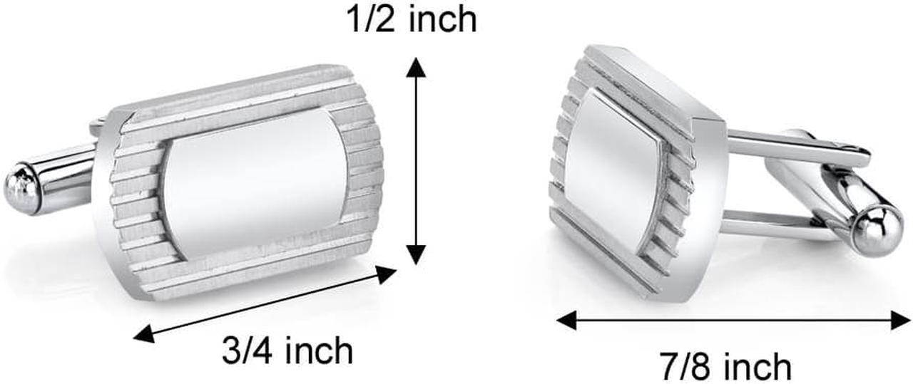 Alt view image 3 of 4 - ID Style Lined Stainless Steel Cufflinks