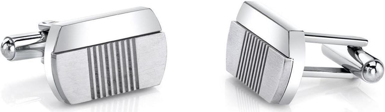Main image of Abstract Modern Layered Stainless Steel Cufflinks