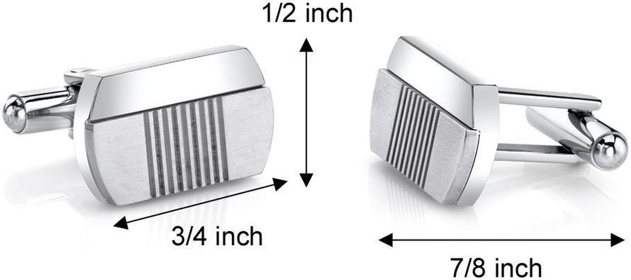 Alt view image 3 of 4 - Abstract Modern Layered Stainless Steel Cufflinks