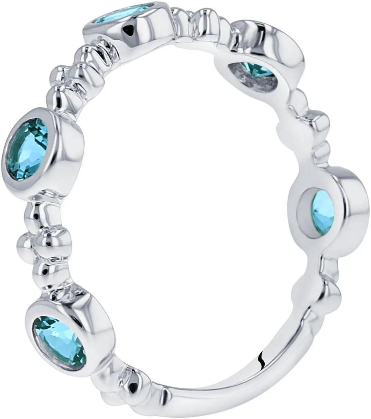 Alt view image 4 of 8 - London Blue Topaz Stackable Ring in Sterling Silver, 0.65 Carats