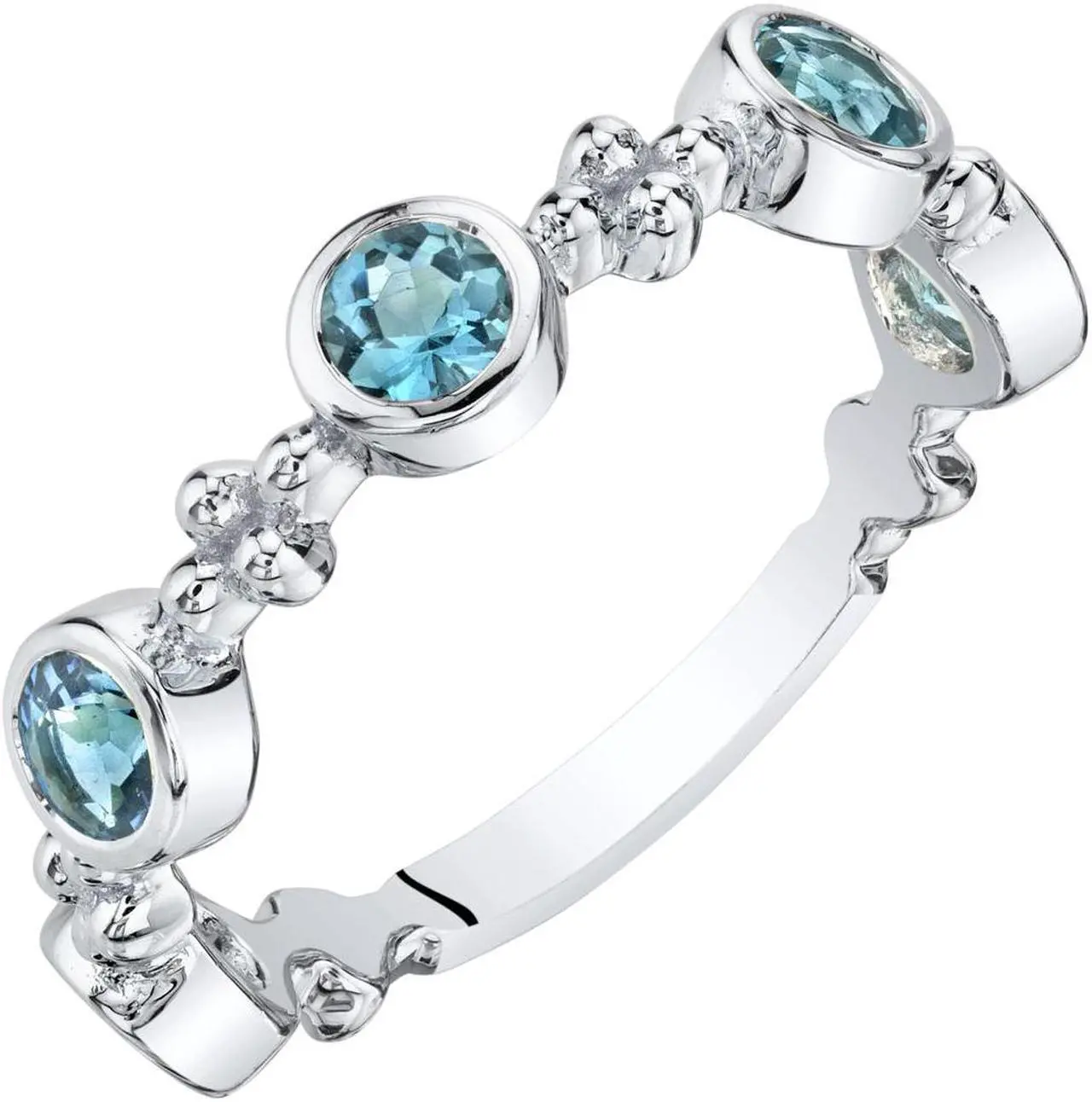 Main image of London Blue Topaz Stackable Ring in Sterling Silver, 0.65 Carats