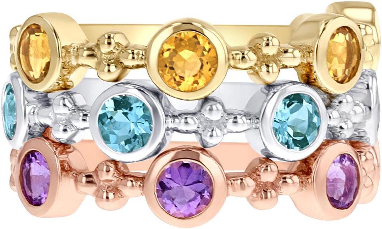 Alt view image 5 of 8 - Citrine Stackable Ring in Yellow Sterling Silver, 0.55 Carats