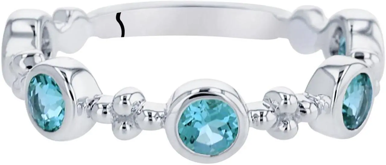Alt view image 3 of 8 - London Blue Topaz Stackable Ring in Sterling Silver, 0.65 Carats