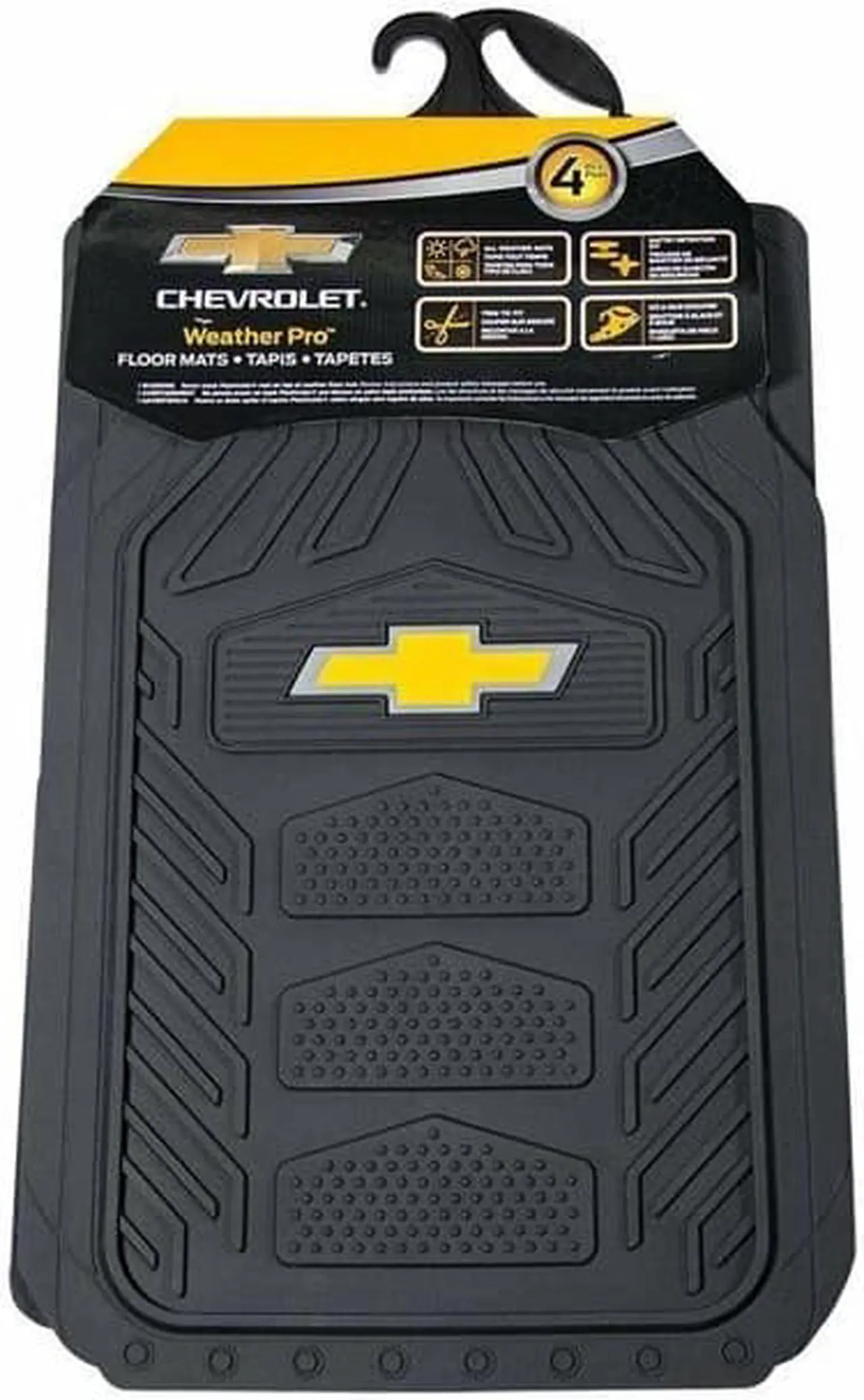 Alt view image 5 of 5 - Plasticolor Chevy Logo All Weather Durable Floor Mat 4pcs Set 001664R03