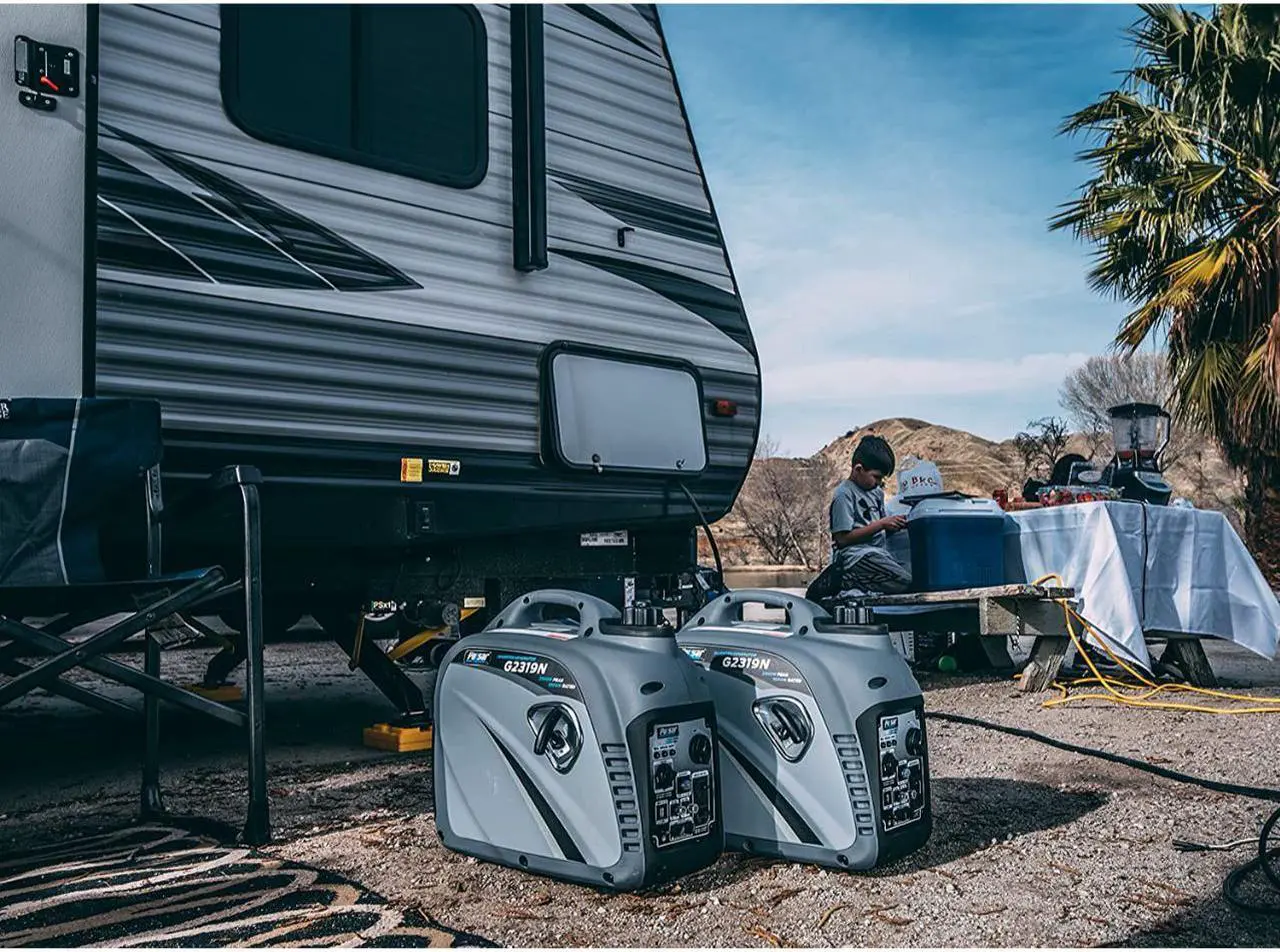 Alt view image 6 of 7 - Pulsar G2319N 2,300W Portable Gas-Powered Inverter Generator with USB Outlet & Parallel Capability, CARB Compliant, Gray