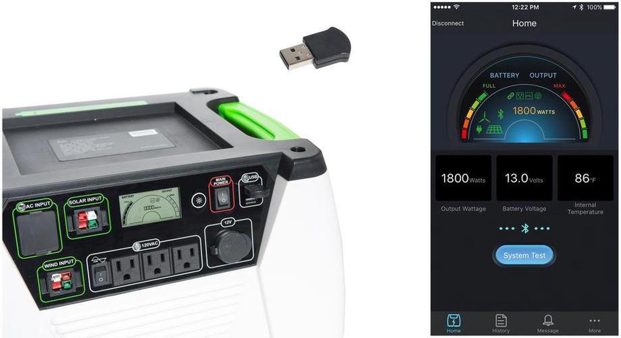 Alt view image 5 of 5 - Nature's Generator - 1800W Solar & Wind Powered Portable Generator HKNGGN