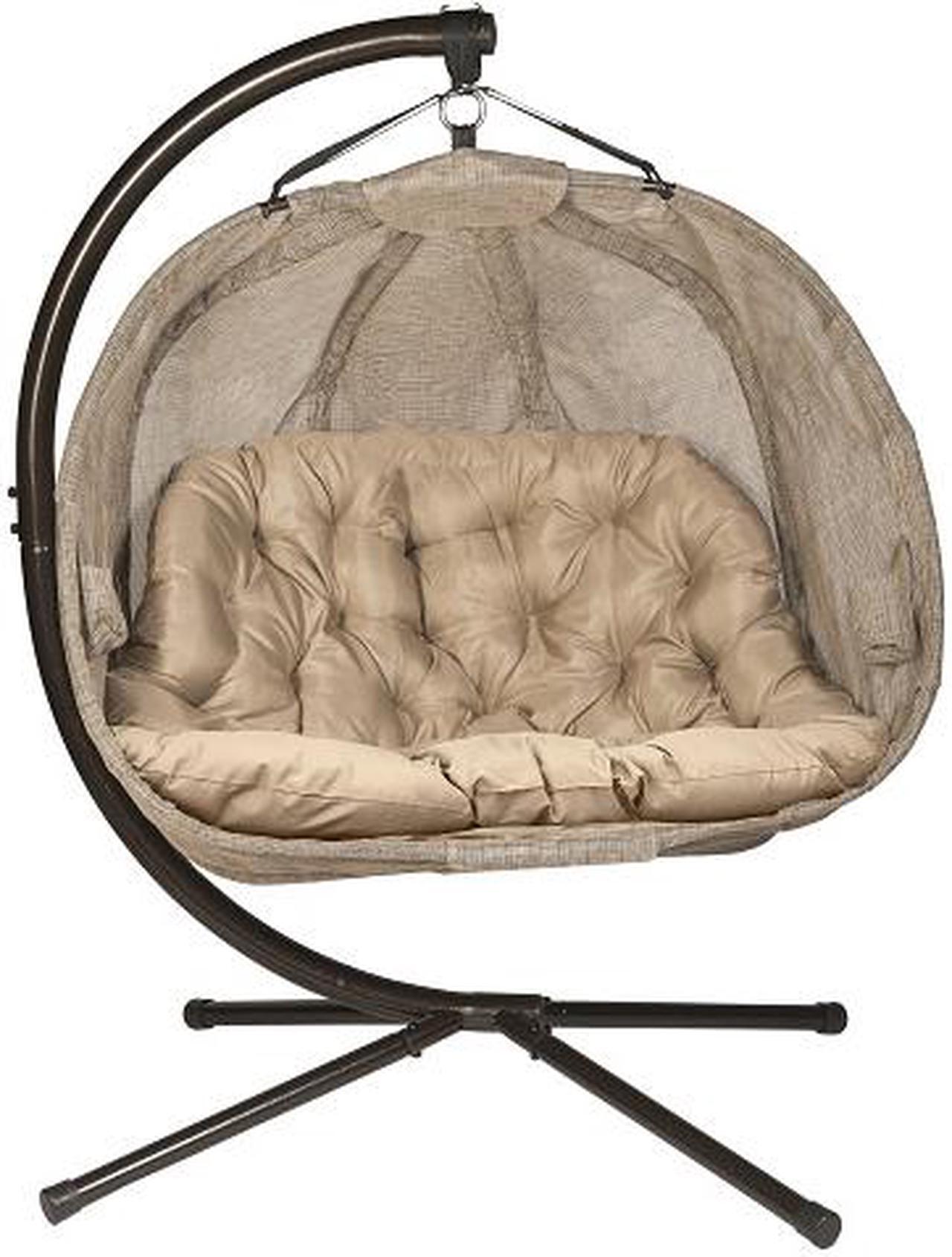 Main image of Flowerhouse Hanging Pumpkin Loveseat Chair- Bark, FHPC100-BRK