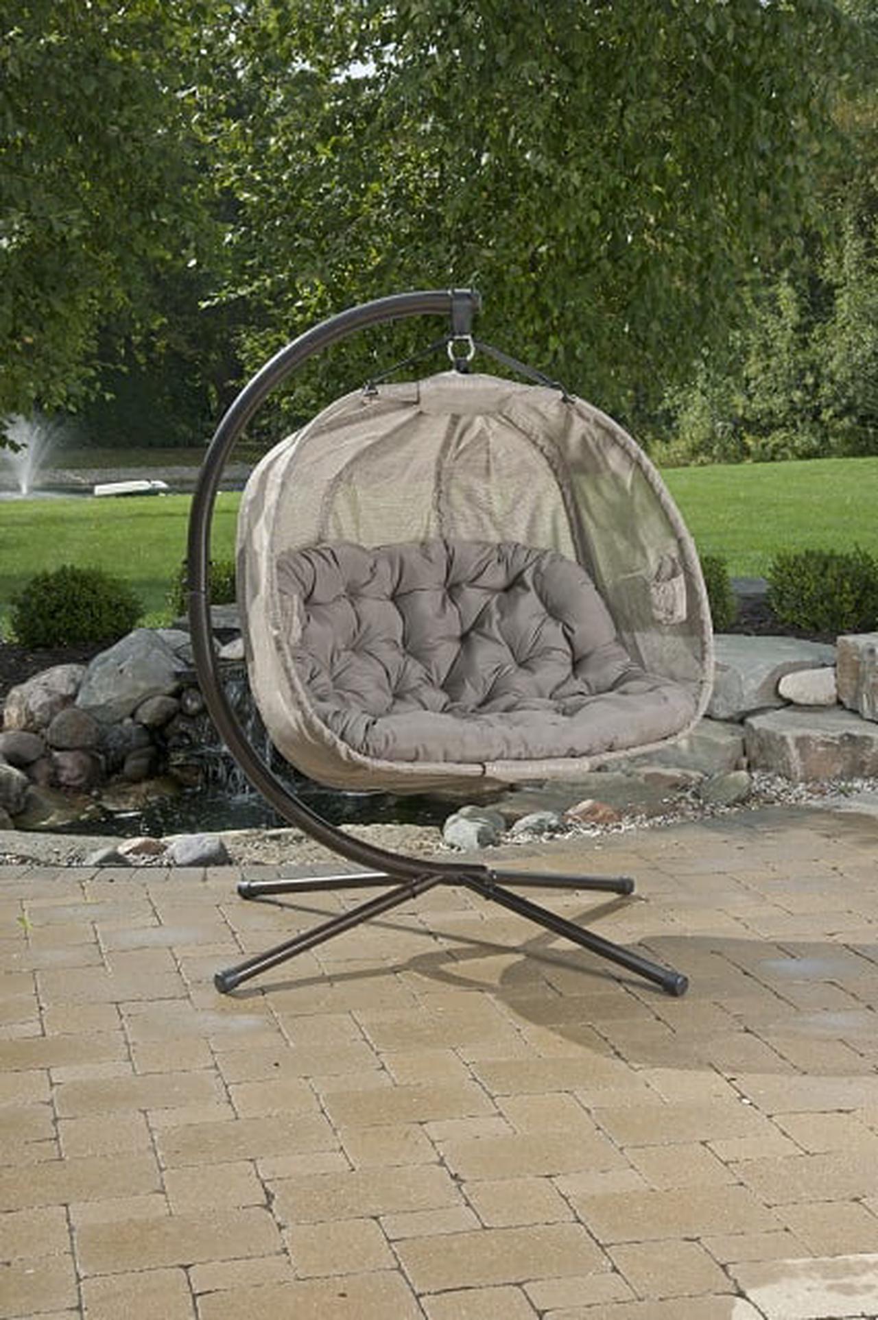 Alt view image 6 of 6 - Flowerhouse Hanging Pumpkin Loveseat Chair- Bark, FHPC100-BRK