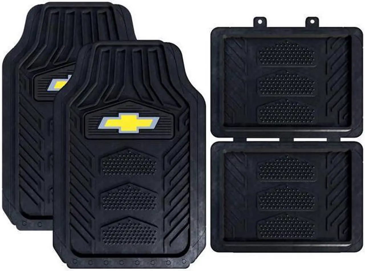 Main image of Plasticolor Chevy Logo All Weather Durable Floor Mat 4pcs Set 001664R03