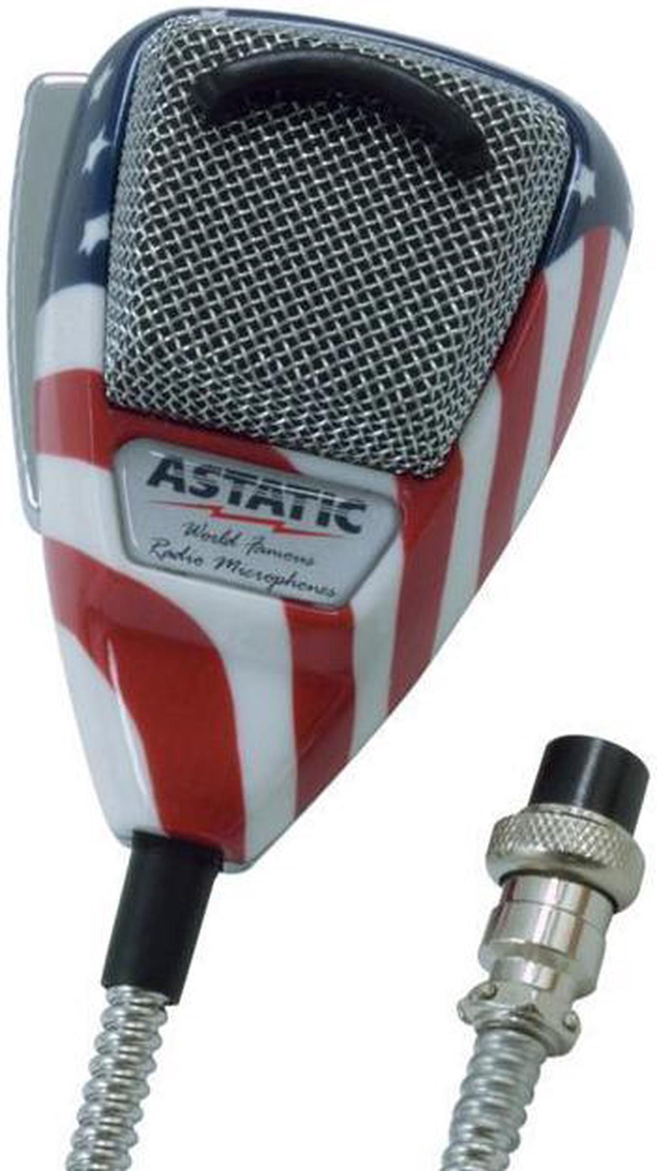 Alt view image 5 of 9 - ASTATIC TM 302-10309 636L NOISE CANCELING 4-PIN CB MICROPHONE  STARS N     STRIPES