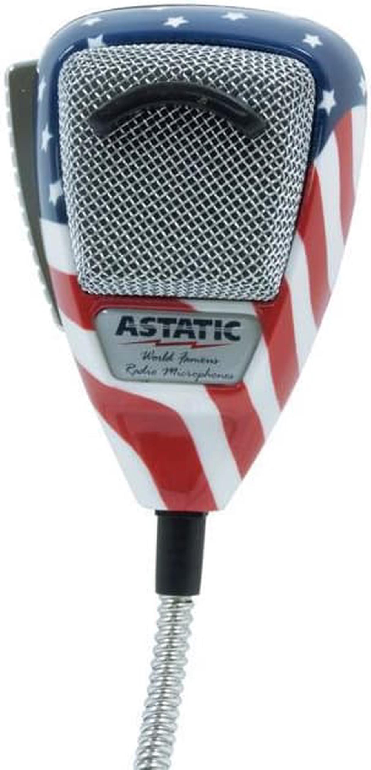 Alt view image 6 of 9 - ASTATIC TM 302-10309 636L NOISE CANCELING 4-PIN CB MICROPHONE  STARS N     STRIPES