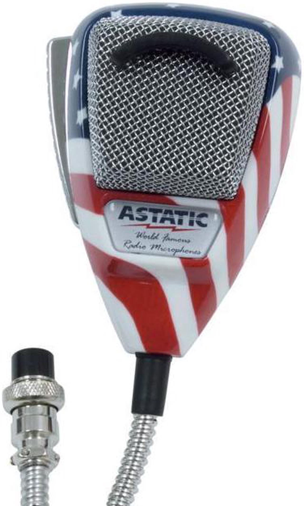 Alt view image 3 of 9 - ASTATIC TM 302-10309 636L NOISE CANCELING 4-PIN CB MICROPHONE  STARS N     STRIPES